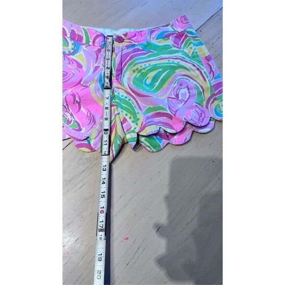 LILLY PULITZER BUTTERCUP SCALLOP TRIM FLAMINGO PAISLEY WOMENS SZ 0 - Picture 3 of 8
